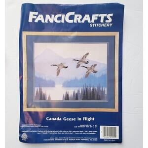 Vintage FanciCraft Canada Geese in Flight Cross Stitch Complete Kit‎